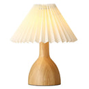 Axyaa Nordic Retro Ceramic Desk Lamp with Wood Grain Design