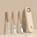 Axyaa Kawaii Cutlery Set: Spoon, Fork, Chopsticks in Case