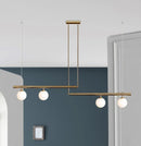 Axyaa Modern Minimalist Linear Pendant Light: Stylish Nordic Chandelier for Living Room & Restaurant.