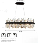 Axyaa Gold Crystal Chandelier: Modern Dimmable Rectangle Ceiling Light for Kitchen, Dining, Living Room