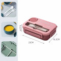Axyaa Double-layer Lunch Box with Compartments & Lids, Leak-Proof, Microwave-safe, Carrying Handle