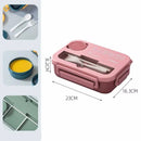 Axyaa Double-layer Lunch Box with Compartments & Lids, Leak-Proof, Microwave-safe, Carrying Handle