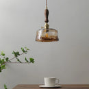 Axyaa Amber Glass Pendant Lamps Copper Modern Hanging Lights Fixtures