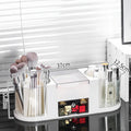 Axyaa Double-Layer Makeup Organizer: Brush Tube Compartment Drawer for Dressing Table