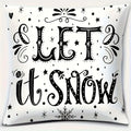 Axyaa Snowflake Merry Christmas Joy Pillow Cover for Sofa Bedroom Car