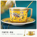 Axyaa Elegant Gold Ceramic Coffee Cup Set | European Luxury Tea Cups