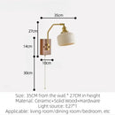 Axyaa French Vintage Wood Wall Lamps Nordic Ceramic LED Lighting