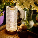 Axyaa Luxury Crystal Table Lamp | Dimmable & Rechargeable LED Bedside Lamp