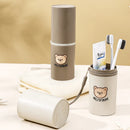 Axyaa Cartoon Toothbrush Cup: Portable Holder for Bathroom Accessories