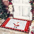 Axyaa Christmas Home Decoration Door Mat with Santa Snowman Tree Print