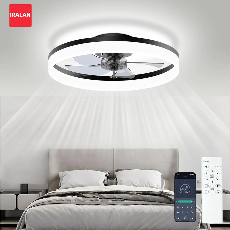 Axyaa Acrylic Ceiling Fan Light Remote Control 6-speed Living Room Fan Lamp