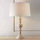 Axyaa Retro Wood Table Lamps LED Fabric Shade Living Room Office Lights