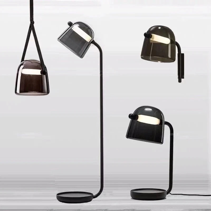 Axyaa Brokis Mona LED Glass Pendant Lamp with Black Leather Strap