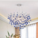 Axyaa Pink Crystal Chandelier: Colorful Chrome Ceiling Light for Kids' Girl Bedroom