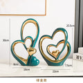 Axyaa Gold Ceramic Ornaments for Stylish Home Decor - Set of 2