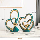 Axyaa Gold Ceramic Ornaments for Stylish Home Decor - Set of 2