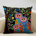 Axyaa Scenic Illustration Cushion Cover 45x45cm for Home Art Decoration