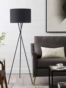 Axyaa Nordic Gold Tripod Floor Lamp for Modern Living Room Lighting