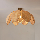 Axyaa Handmade Rattan Petal Pendant Light - Chinese Style Minimalist Lampshade
