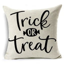 Axyaa Halloween Pattern Cushion Cover: Printed Linen Throw Pillow Case 45cm*45cm