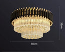 Axyaa Black Crystal Ceiling Chandeliers: Elegant Lighting for Living, Study, Kitchen & Bedroom