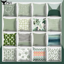 Axyaa Green Plaid Avocado Pillowcase Square Sofa Cushion Cover