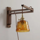 Axyaa Modern Wood Copper LED Wall Lamps Living Room Bedroom Bar Mirror Light