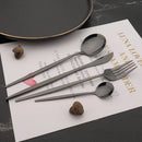 Axyaa Black Gold Stainless Steel Dinnerware Cutlery Set for Dining, Wedding & Restaurant