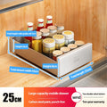 Axyaa Slide Out Cabinet Organizer Pantry Shelves Sliding Drawer Storage Rack