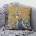 Axyaa Lucky Cat Mount Fuji Art Cushion Cover - Japanese Style Throw Pillow