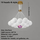 Axyaa Moon LED Bubble Chandelier: Modern 3D Printed Lighting for Living Room & Restaurant
