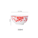 Axyaa 6PCS Ceramic Rice Bowl Set - 4.5" Round Microwave & Oven Safe Kitchen Tableware