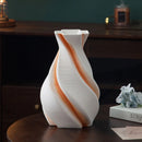 Axyaa Geometric Pleated Ceramic Vase - Abstract Stripes Flowerpot
