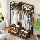 Axyaa Freestanding Closet Organizer with Drawers, Hooks, and Storage Shelf