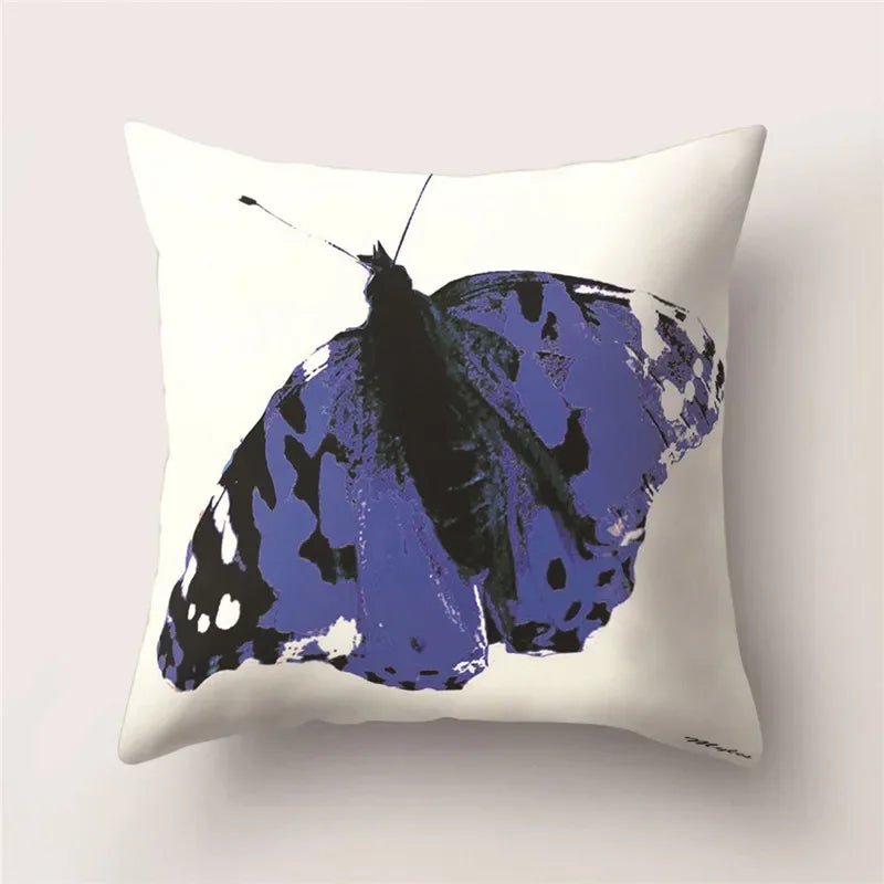 Butterfly Print Decorative Cushion Cover 45X45CM Sofa Polyester Pillow Case for Home Decor