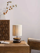 Axyaa Walnut Wood Color Table Lamp for Bedroom, Living Room & Study