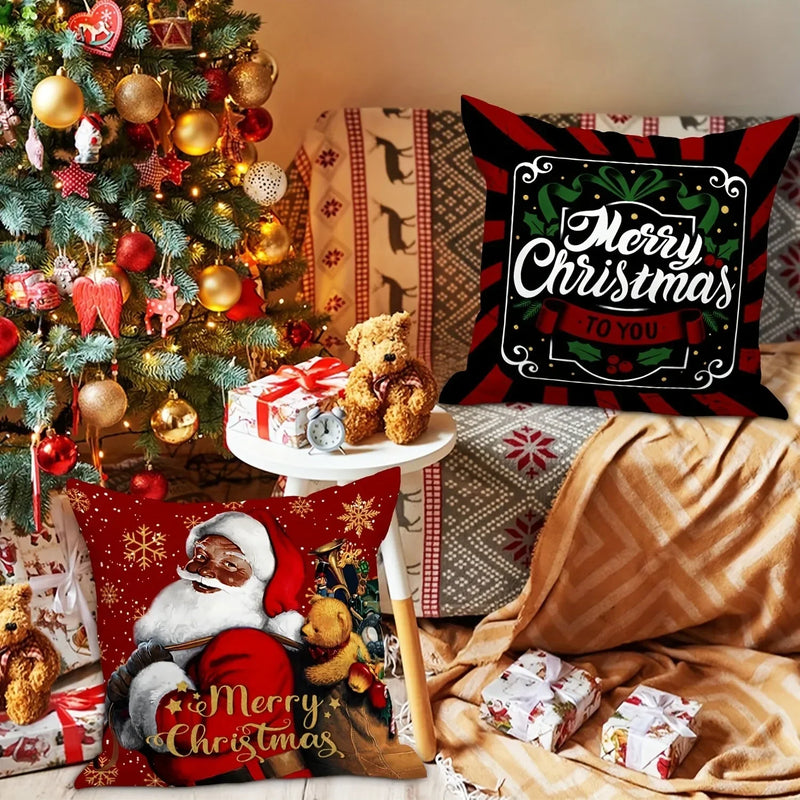 Axyaa Christmas Pillowcase with Zipper Closure for Living Room Sofa Cushion Suite