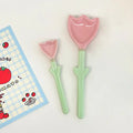 Axyaa Ceramic Tulip Spoon: Cute Kitchen Tableware Dessert Soup Spoon