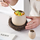 Axyaa Ceramic Eggshell Bowl Set - Creative Kitchenware for Salad, Dessert, and Ice Cream