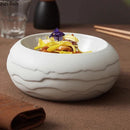 Axyaa Stone Patterned Ceramic Soup Bowl Set for Molecular Cuisine Restaurant Tableware
