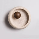 Axyaa Circular Peach Wood Natural Stone LED Wall Lights