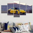 Axyaa Yellow Supercar Performance 911 Canvas Wall Art Home Decor Pieces