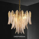 Axyaa Glass Chandelier: Luxury Pendant Lamp for Living Room Lighting