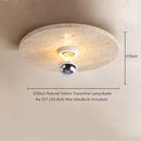 Axyaa Nordic Wood Yellow Travertine LED Ceiling Light for Modern Home Decor
