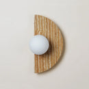 Axyaa Modern LED Stone Wall Light Fixture White Glass Globe Yellow Travertine