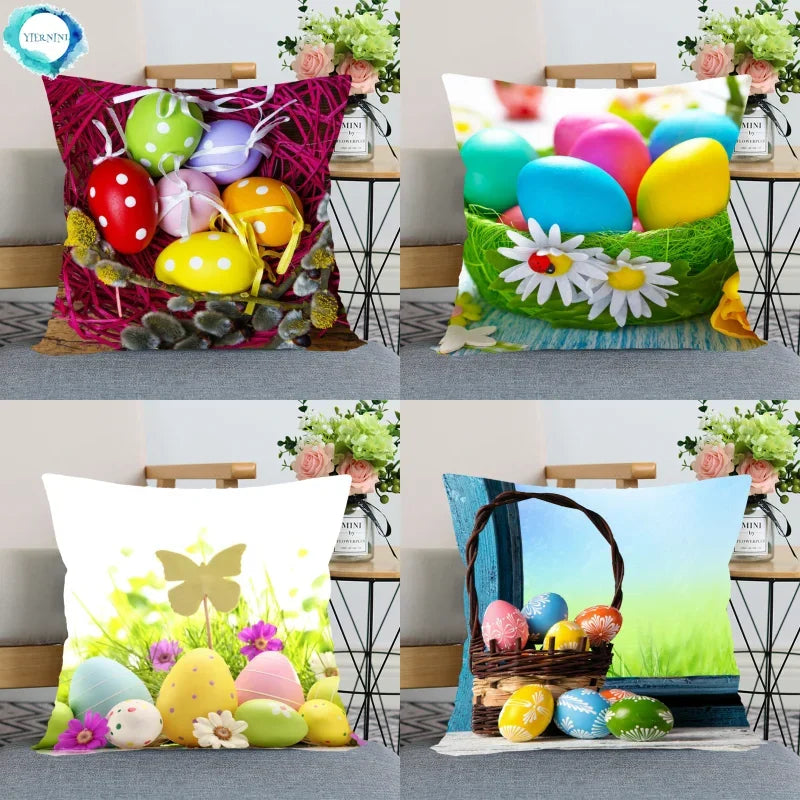 Axyaa Satin Fabric Easter Pillow Case Set for Wedding and Home Decor
