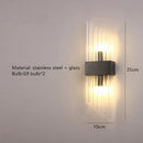 Axyaa Modern Clear Glass Wall Sconce Living Room Bedside Lamp E14 G9 Bulb Gold Black