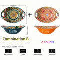 Axyaa Bohemian Ceramic Salad Bowl Set - 2PCS