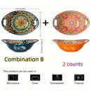 Axyaa Bohemian Ceramic Salad Bowl Set - 2PCS