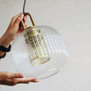 Axyaa Glass Stripe Pendant Lights: LED Lighting for Living Room, Kitchen & Indoor Decor